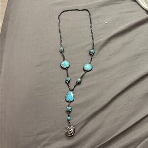 Upcycled Chanel Elegant Turquoise Beaded Necklace